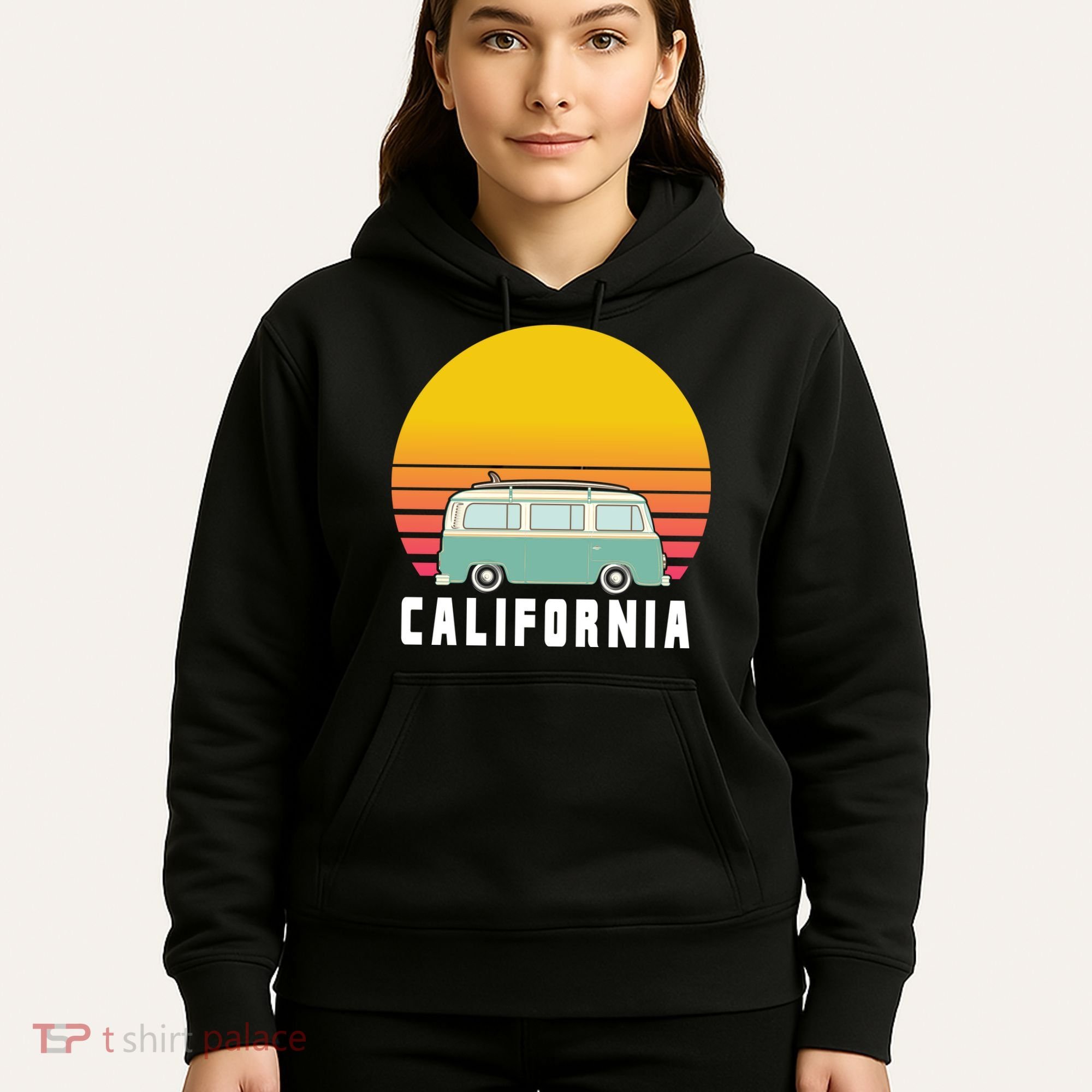 Beach Bum California Hippie Van Hoodie