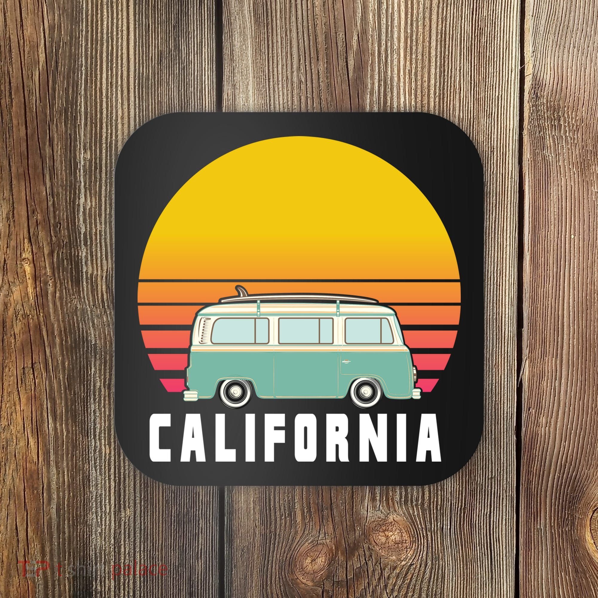 Beach Bum California Hippie Van Coaster