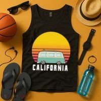 Beach Bum California Hippie Van Tank Top thumb 4