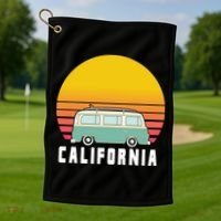 Beach Bum California Hippie Van Golf Towel thumb 1