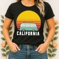 Beach Bum California Hippie Van Women's T-Shirt thumb 2