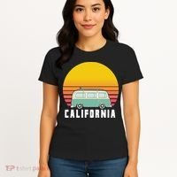 Beach Bum California Hippie Van Women's T-Shirt thumb 4