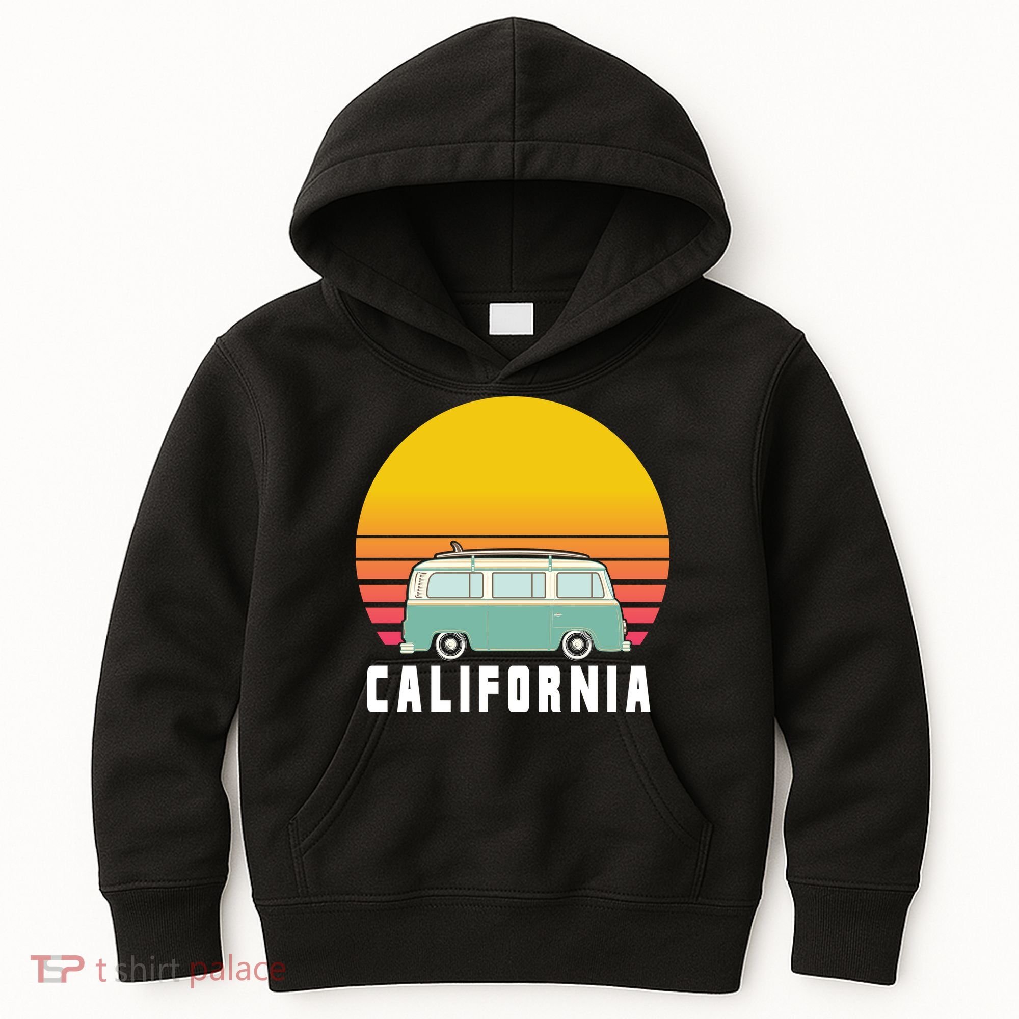 Beach Bum California Hippie Van Kids Hoodie
