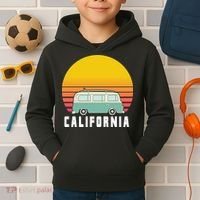 Beach Bum California Hippie Van Kids Hoodie thumb 2