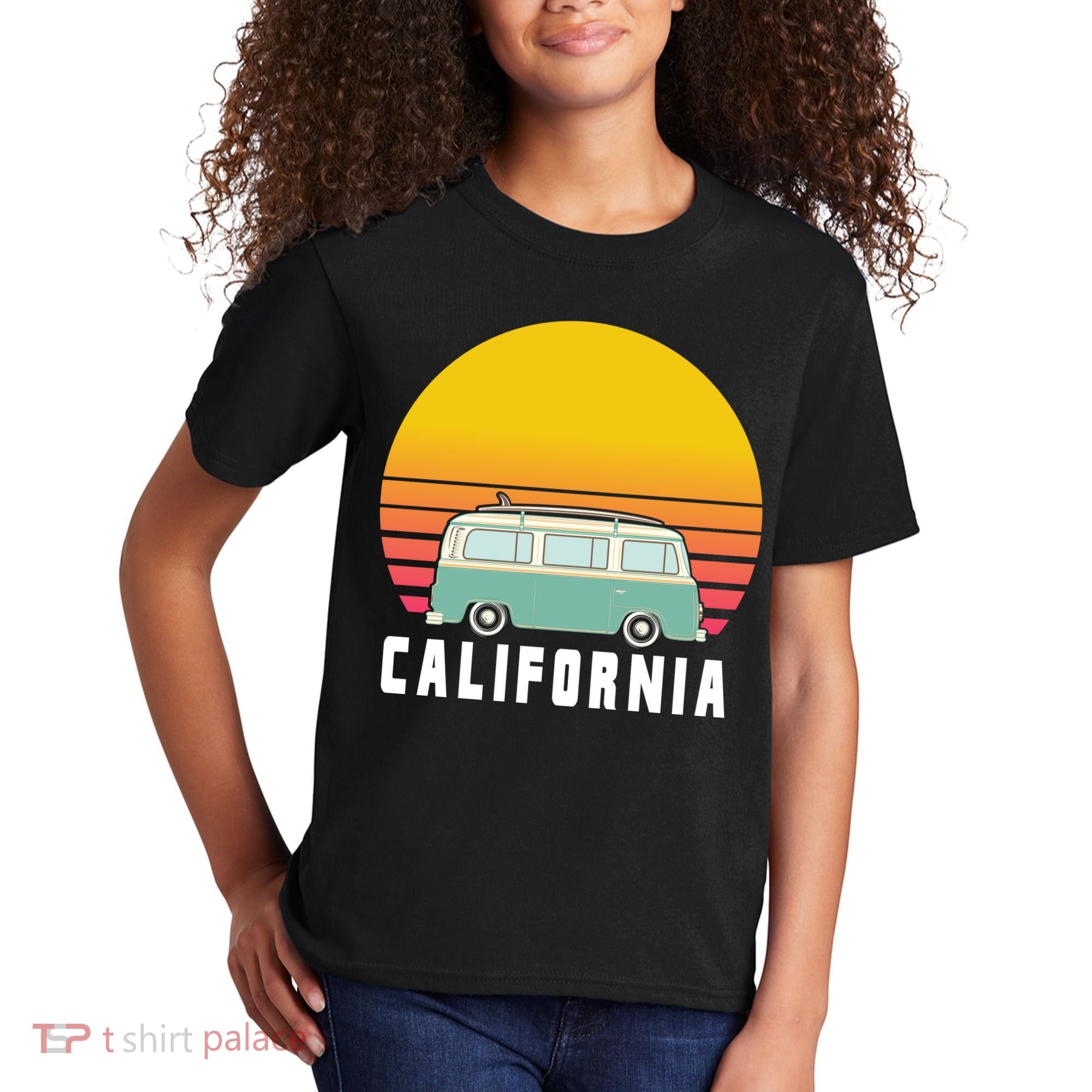 Beach Bum California Hippie Van Kids T-Shirt