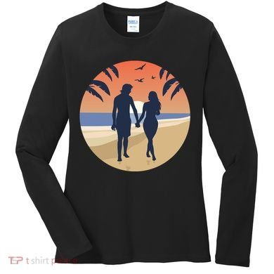 Beach Couple Women's Long Sleeve Shirt