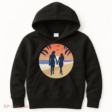 Beach Couple Kids Hoodie