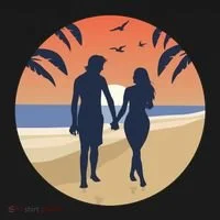 Beach Couple Kids Long Sleeve Shirt thumb 2