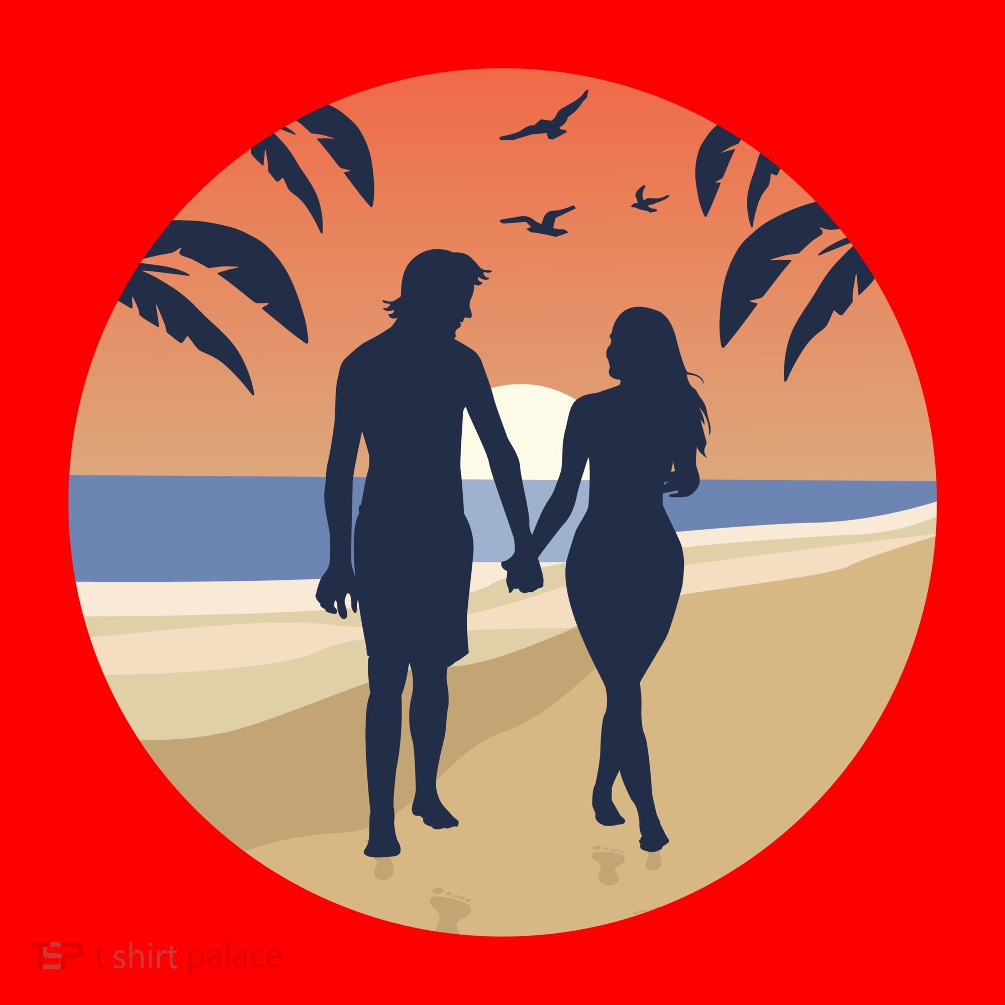 Beach Couple Santa Hat
