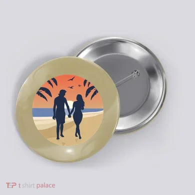 Beach Couple Button