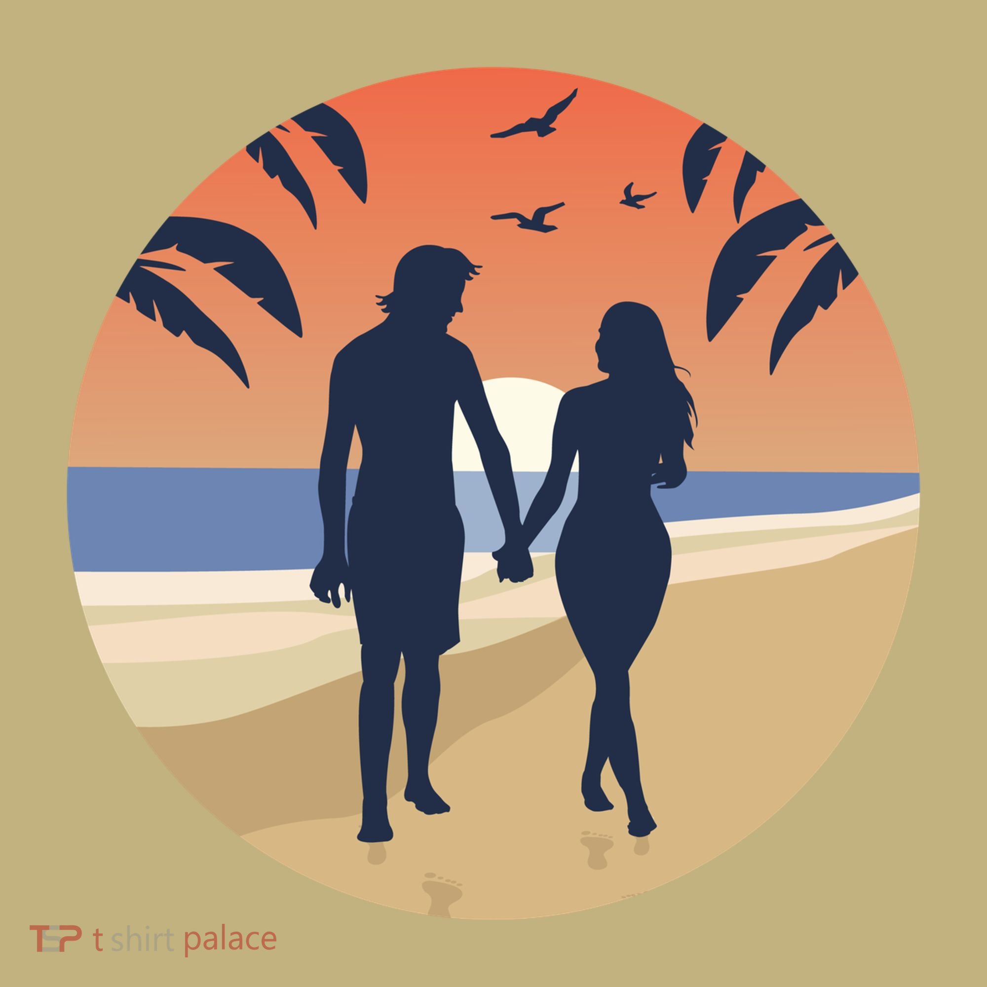 Beach Couple Button