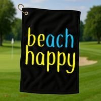 Beach Happy (Be Happy) Golf Towel thumb 1