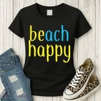 Beach Happy (Be Happy) Women's T-Shirt thumb 3