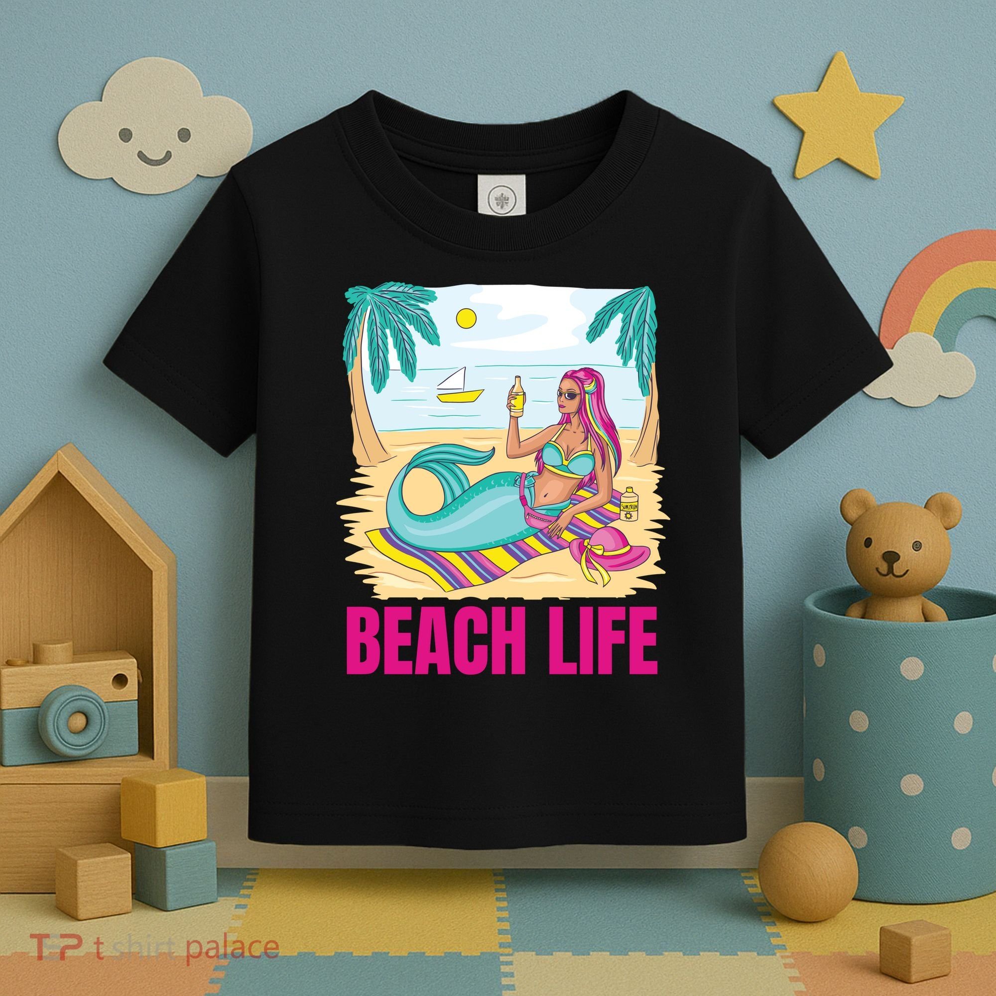 Beach Life Mermaid Toddler T-Shirt