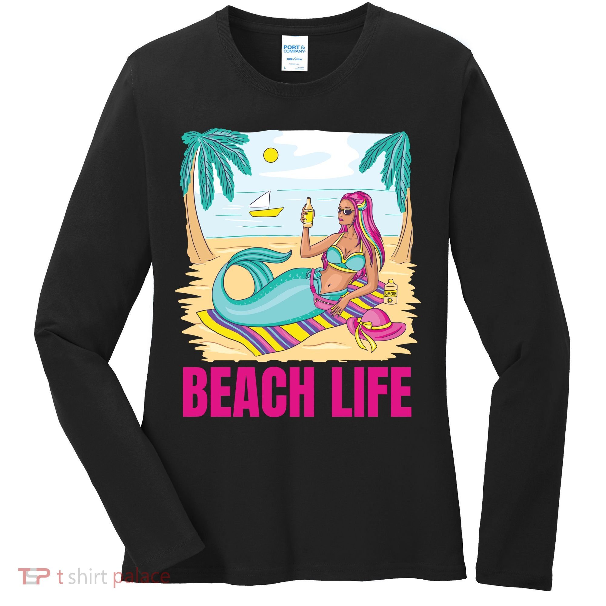 Beach Life Mermaid Women's Long Sleeve Shirt
