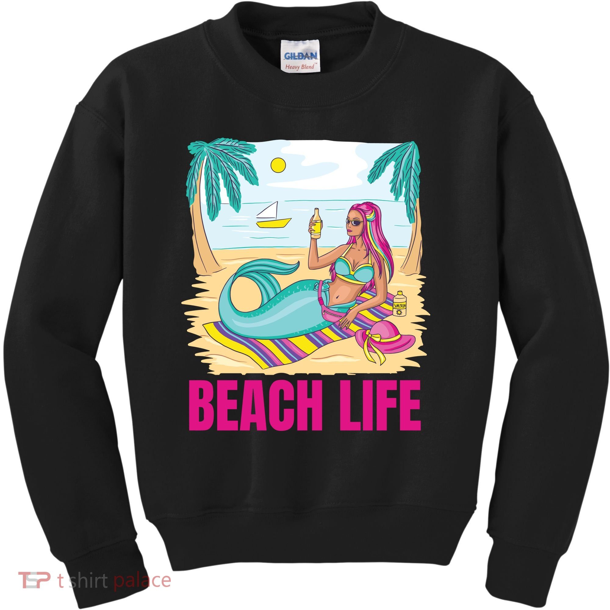 Beach Life Mermaid Kids Sweatshirt