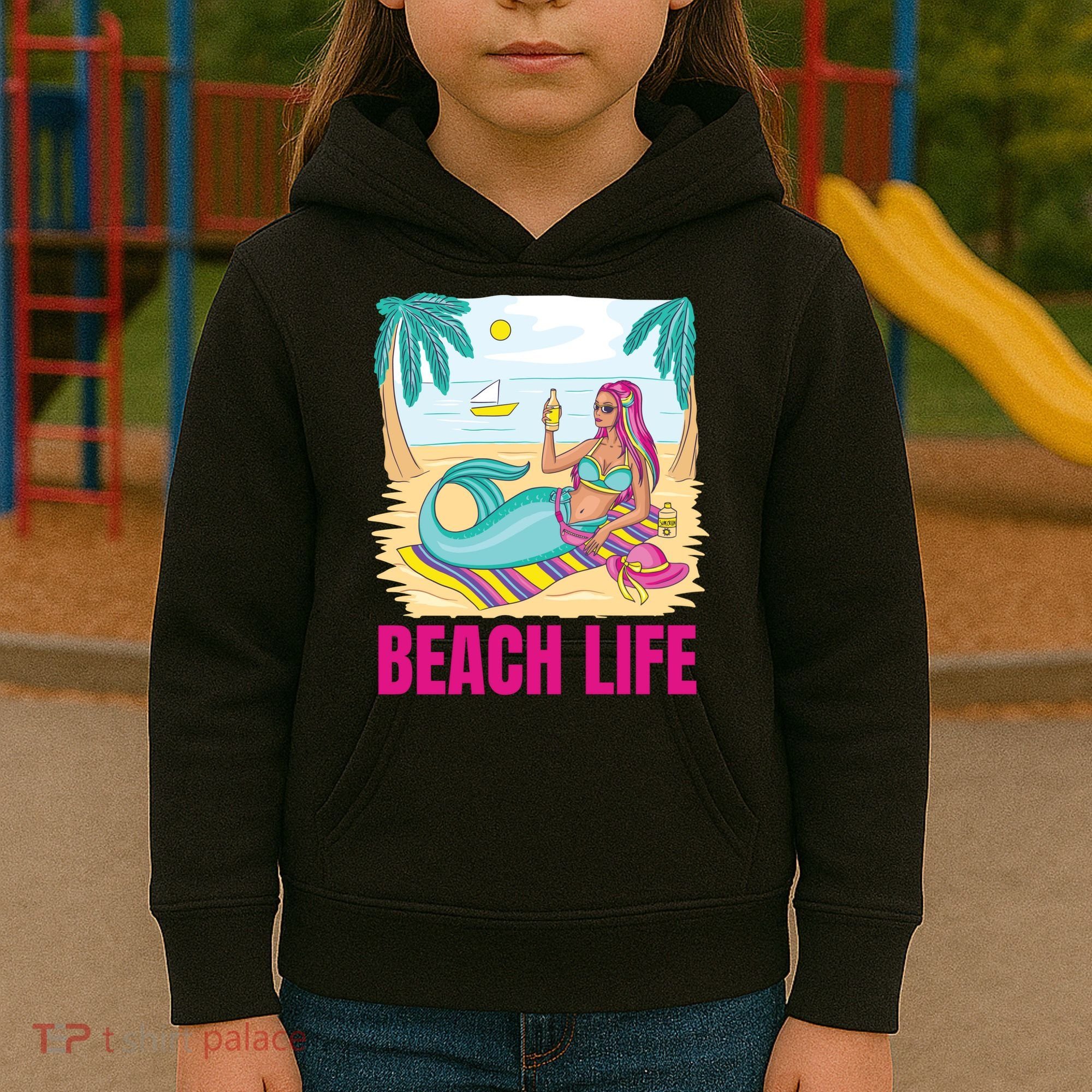 Beach Life Mermaid Kids Hoodie