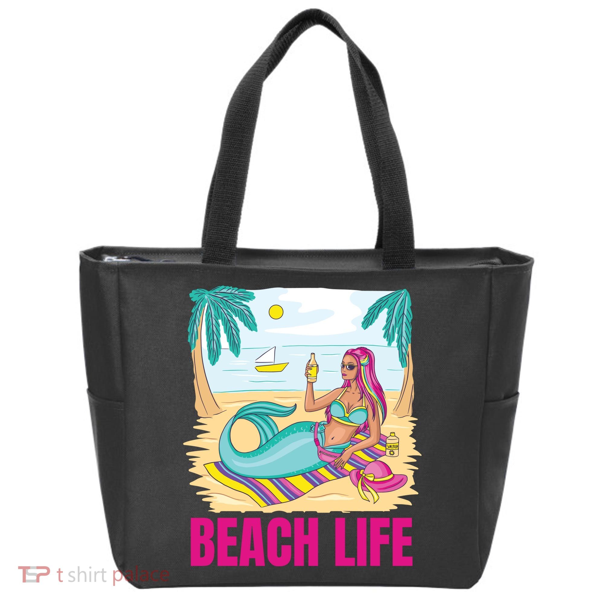 Beach Life Mermaid Tote Bag