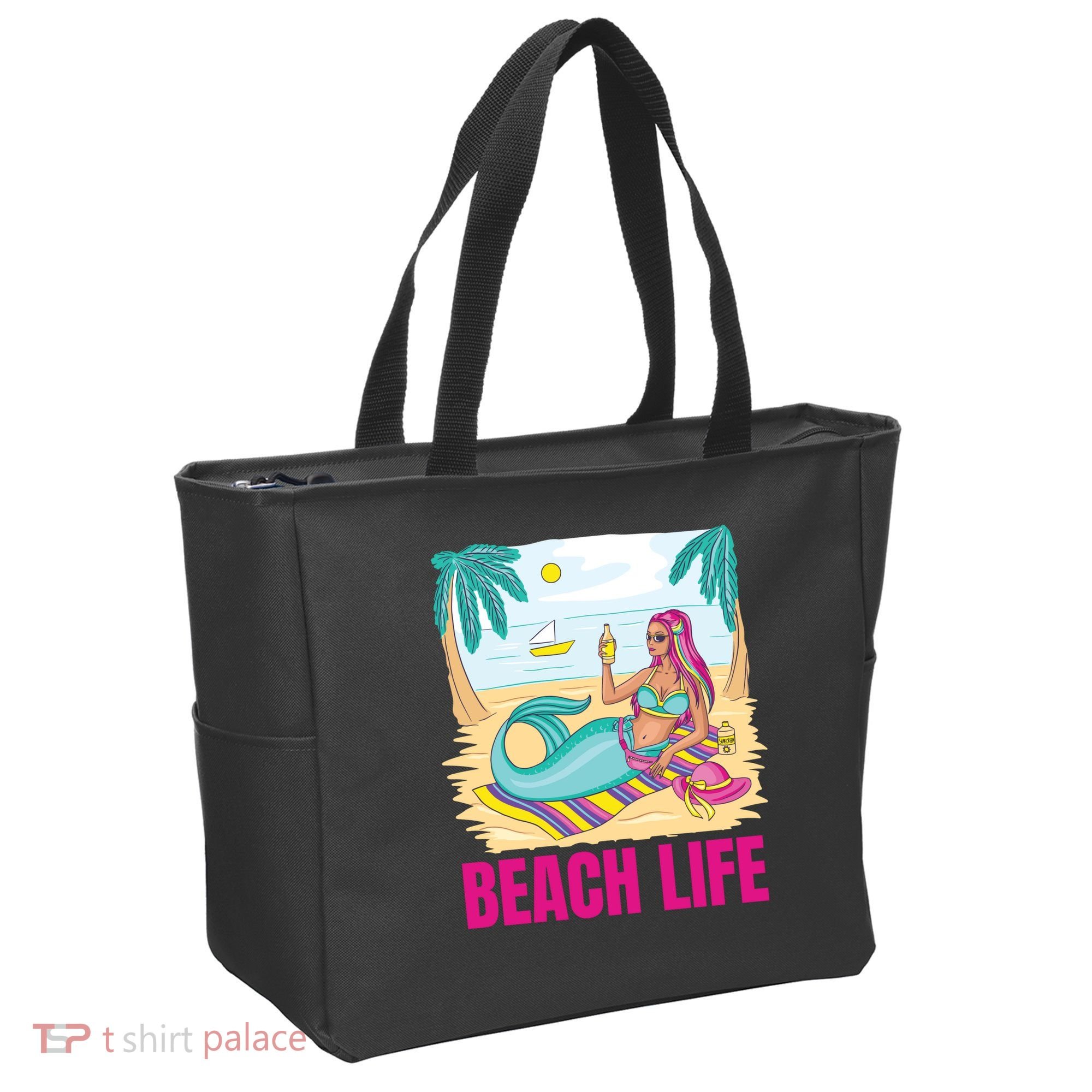 Beach Life Mermaid Tote Bag