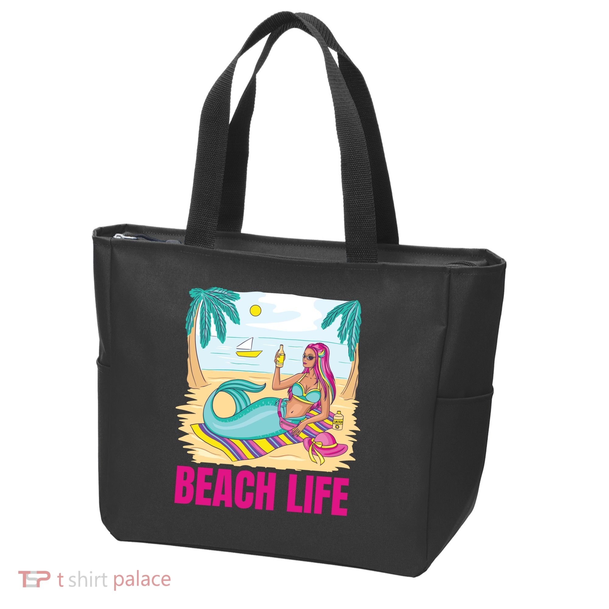 Beach Life Mermaid Tote Bag