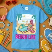 Beach Life Mermaid Kids T-Shirt thumb 3