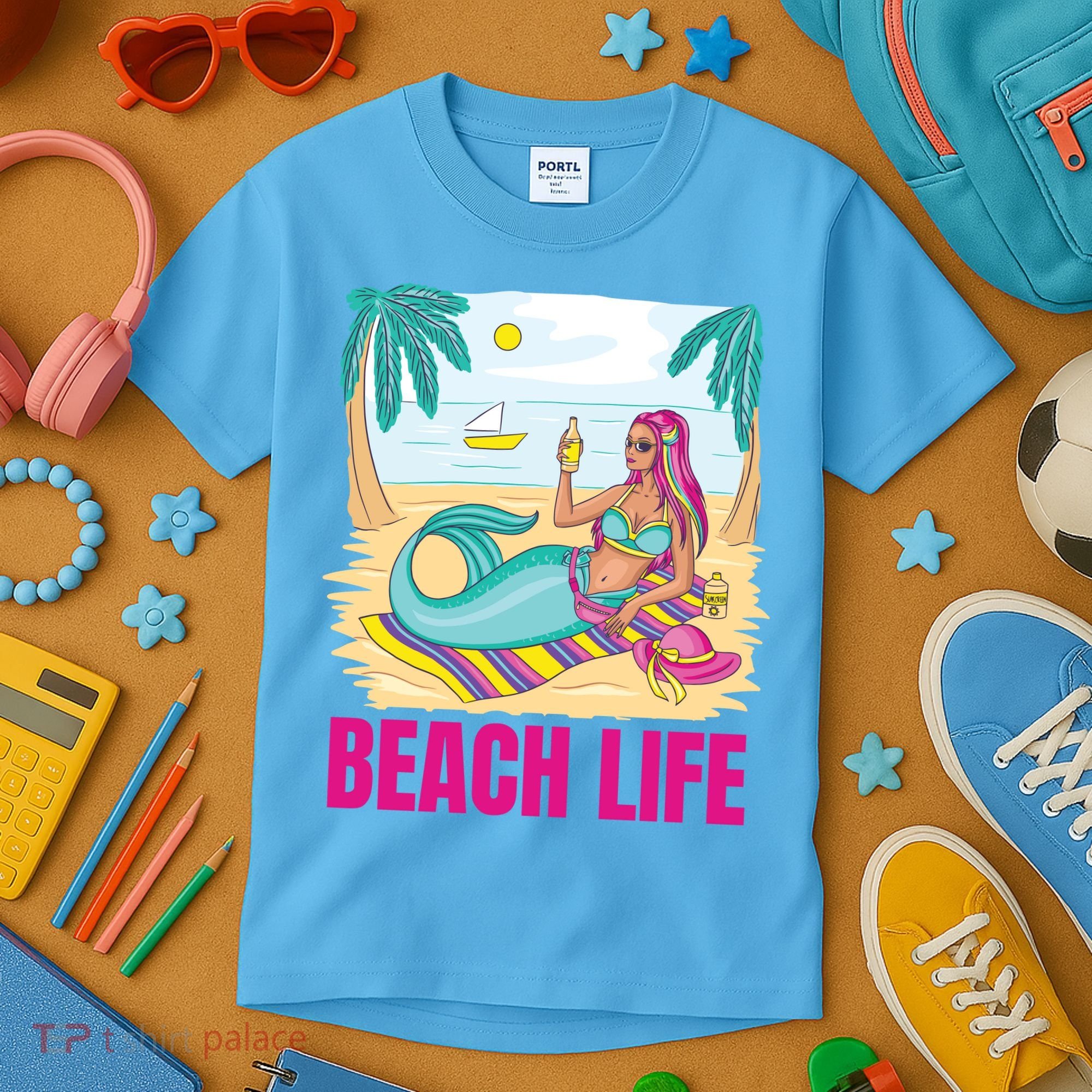 Beach Life Mermaid Kids T-Shirt