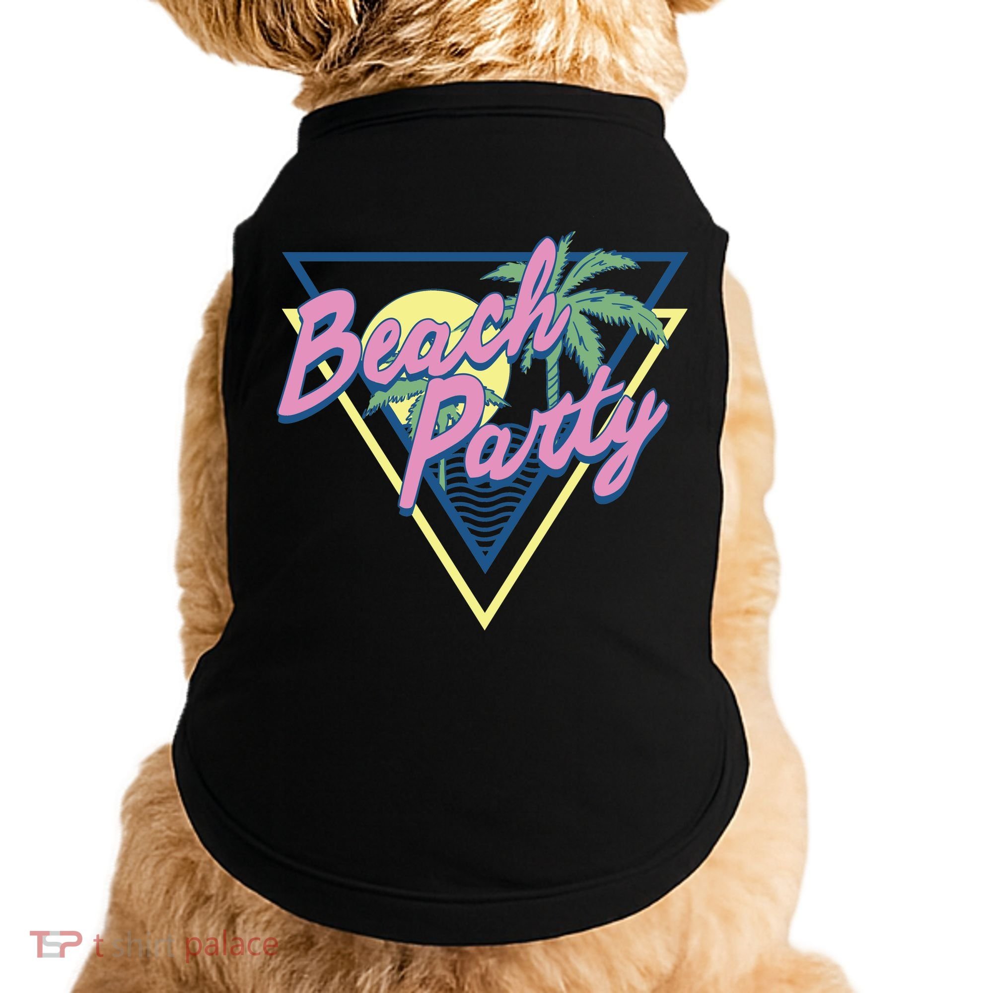 Beach Party Retro Wave Style Doggie Tank