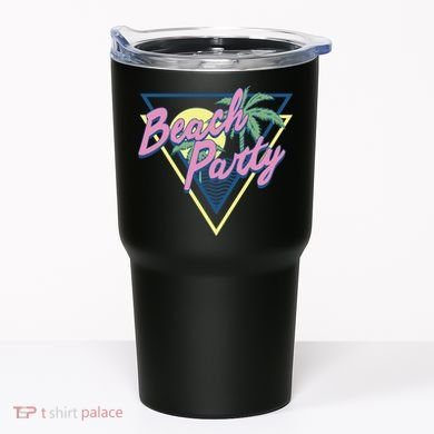 Beach Party Retro Wave Style Tumbler