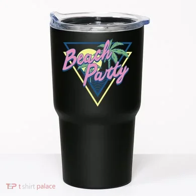 Beach Party Retro Wave Style Tumbler