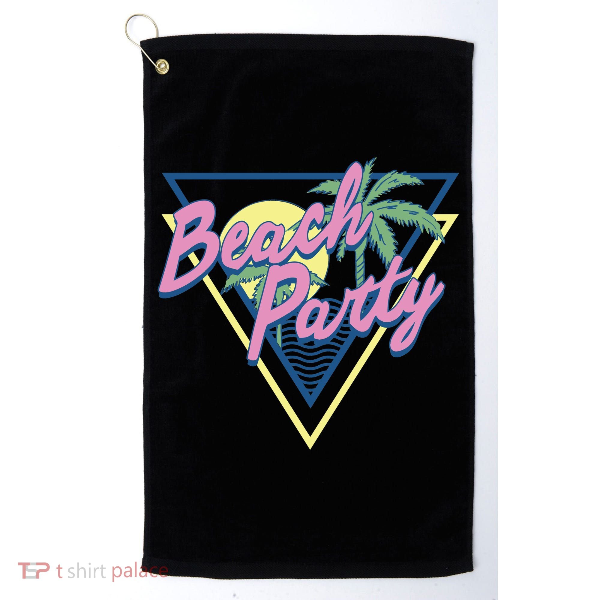 Beach Party Retro Wave Style Golf Towel