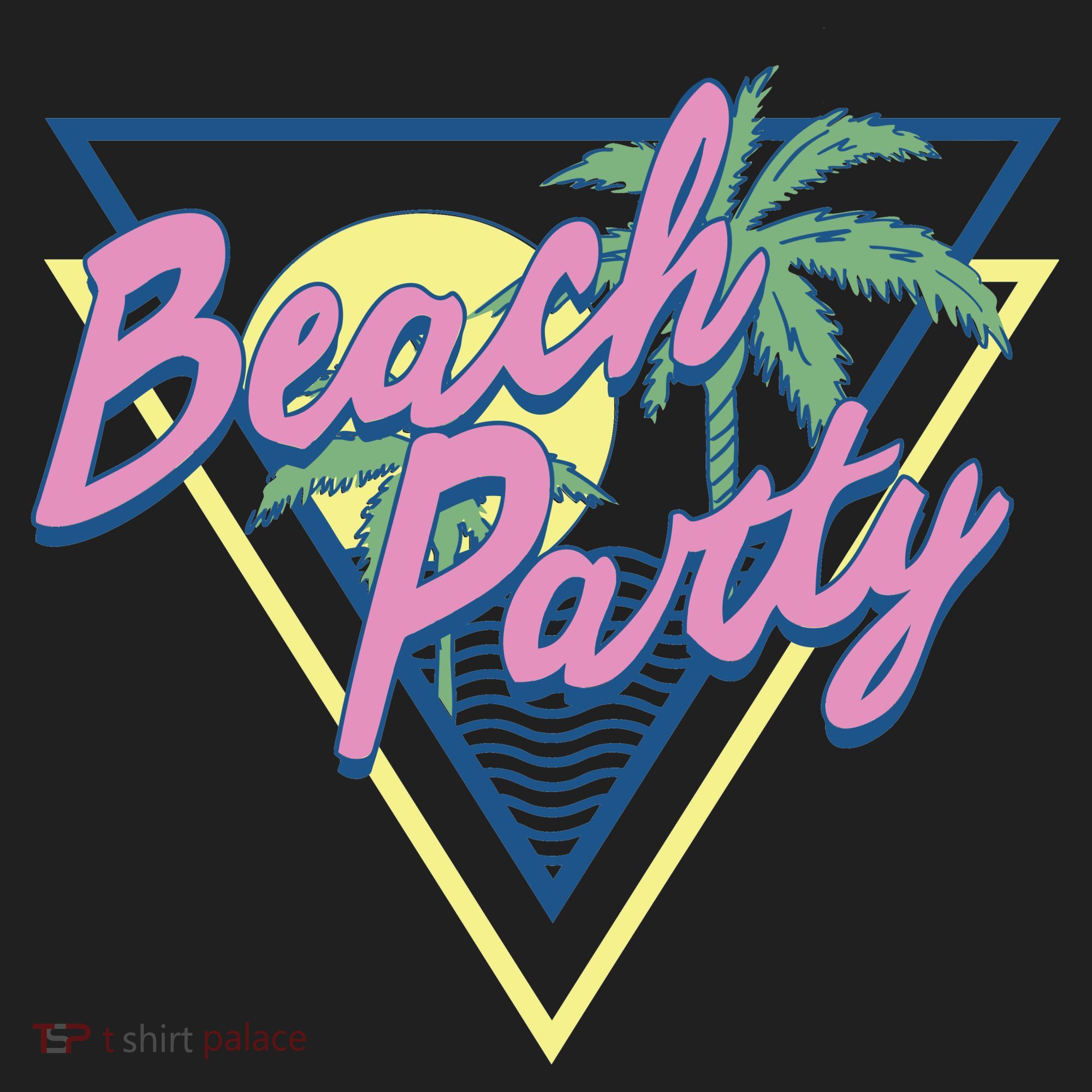 Beach Party Retro Wave Style Golf Towel