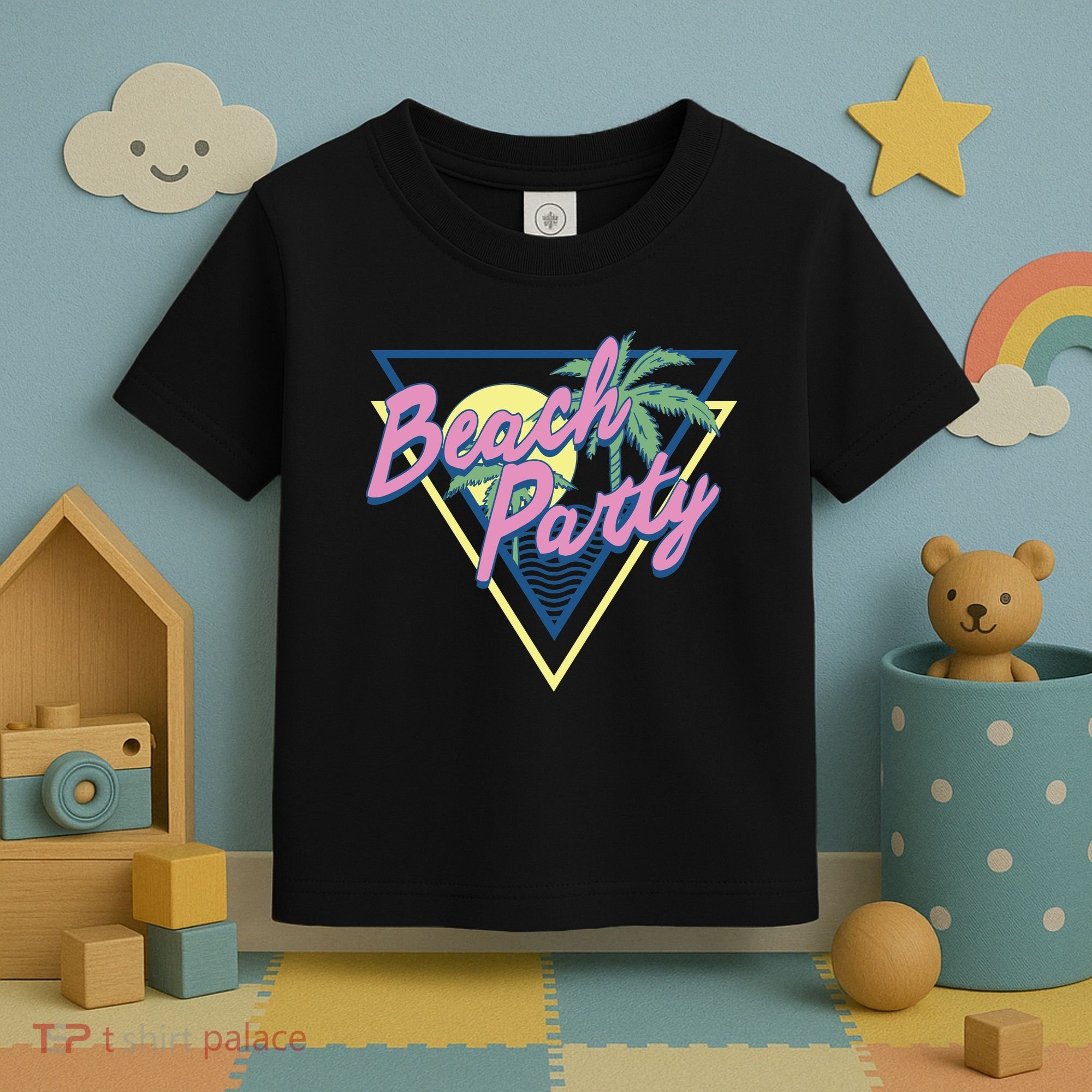 Beach Party Retro Wave Style Toddler T-Shirt
