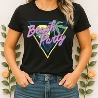 Beach Party Retro Wave Style Women's T-Shirt thumb 2