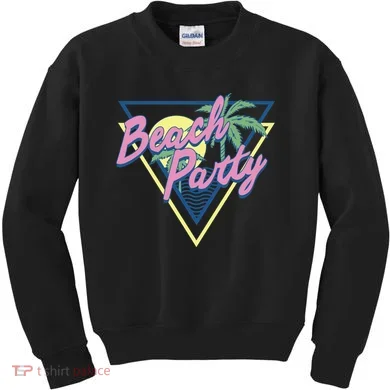 Beach Party Retro Wave Style Kids Sweatshirt