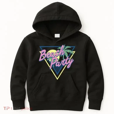 Beach Party Retro Wave Style Kids Hoodie