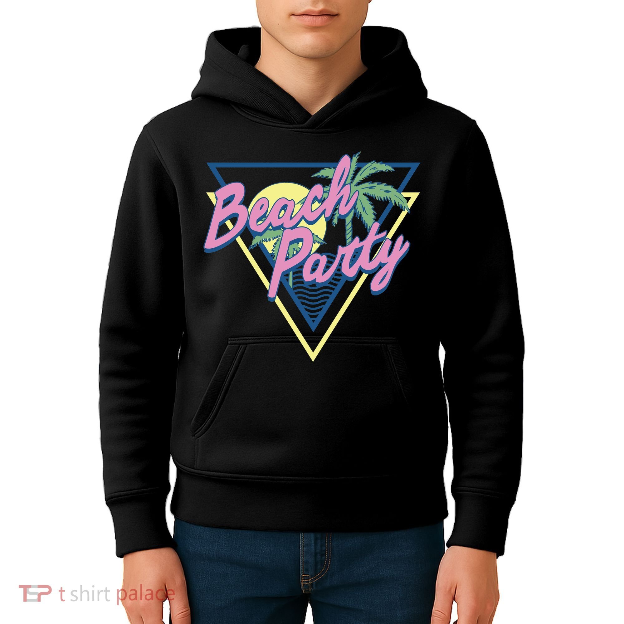 Beach Party Retro Wave Style Kids Hoodie