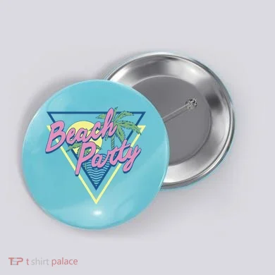 Beach Party Retro Wave Style Button