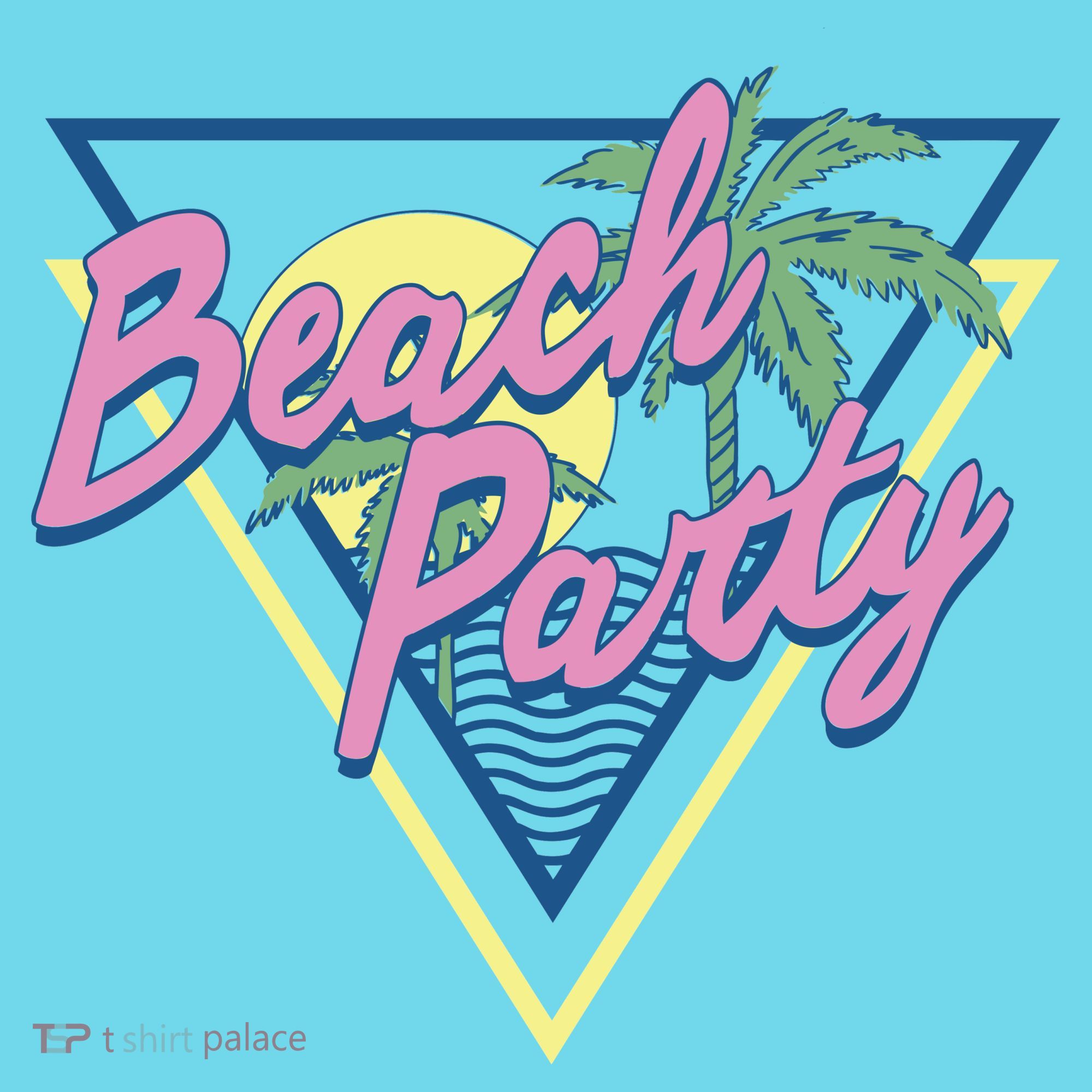 Beach Party Retro Wave Style Button
