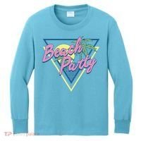 Beach Party Retro Wave Style Kids Long Sleeve Shirt thumb 0