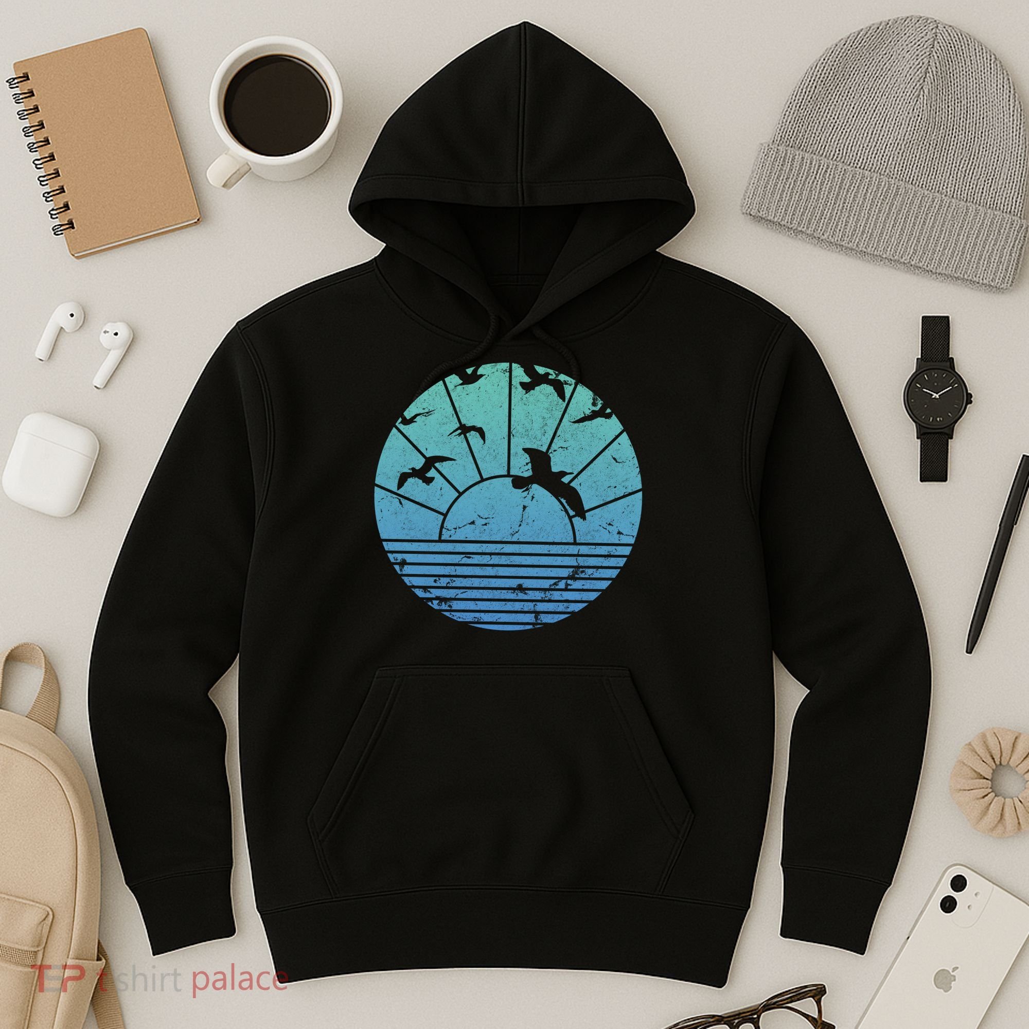 Beach Sunset Seagulls  Hoodie
