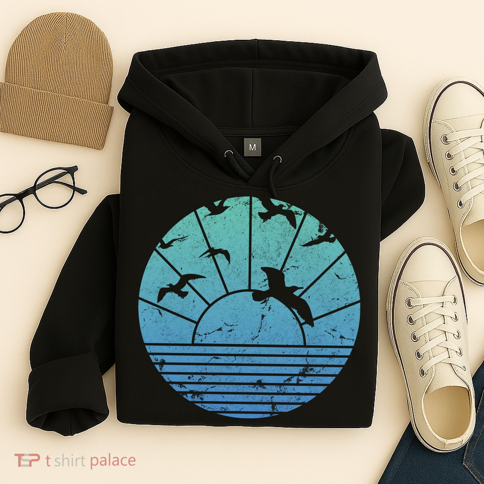 Beach Sunset Seagulls  Hoodie