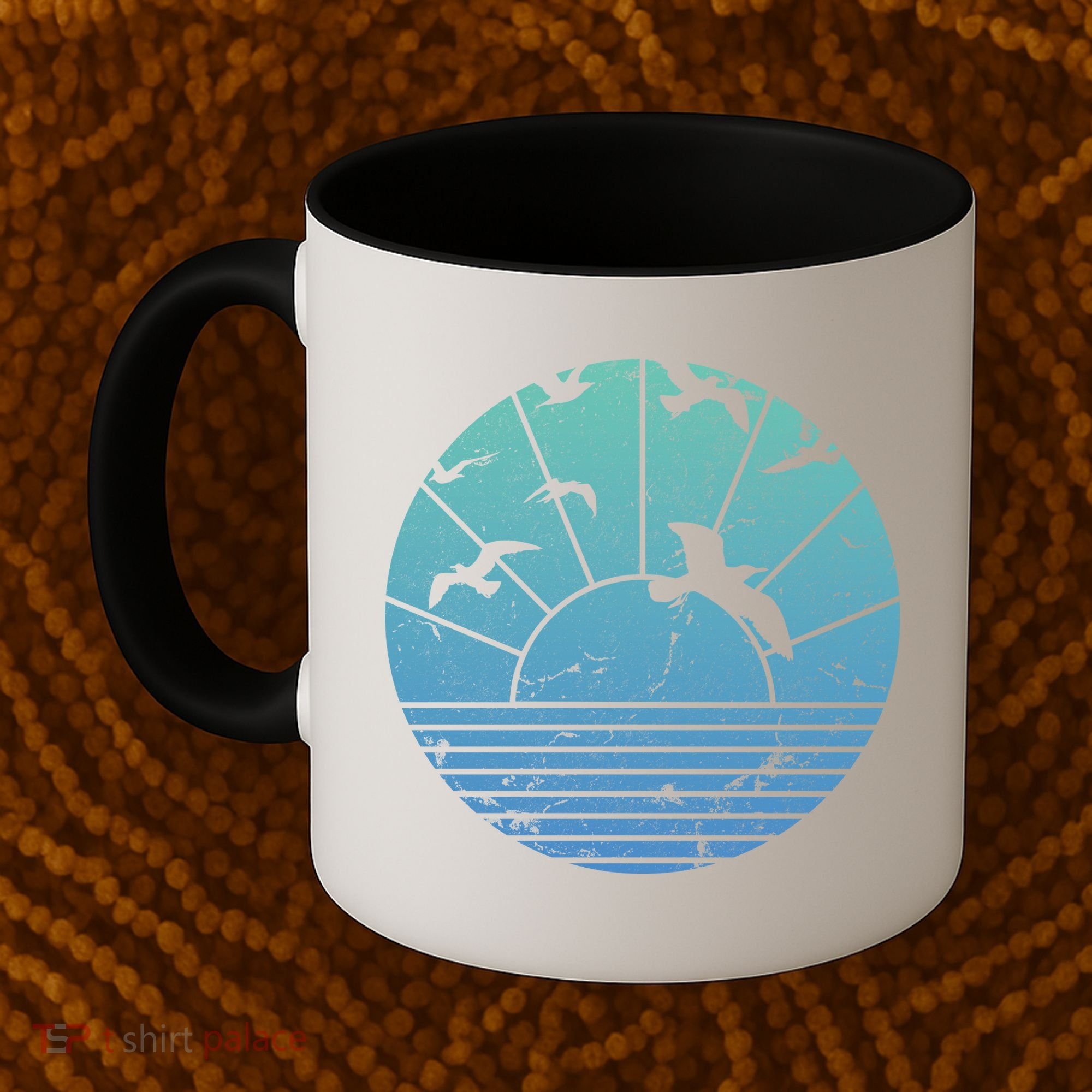 Beach Sunset Seagulls  Coffee Mug