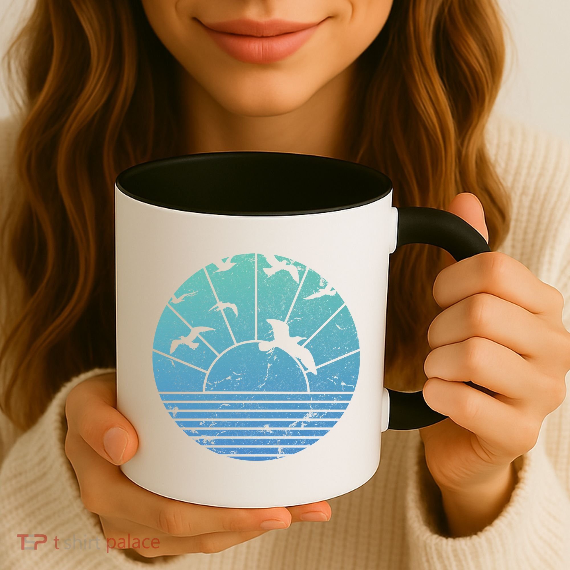 Beach Sunset Seagulls  Coffee Mug