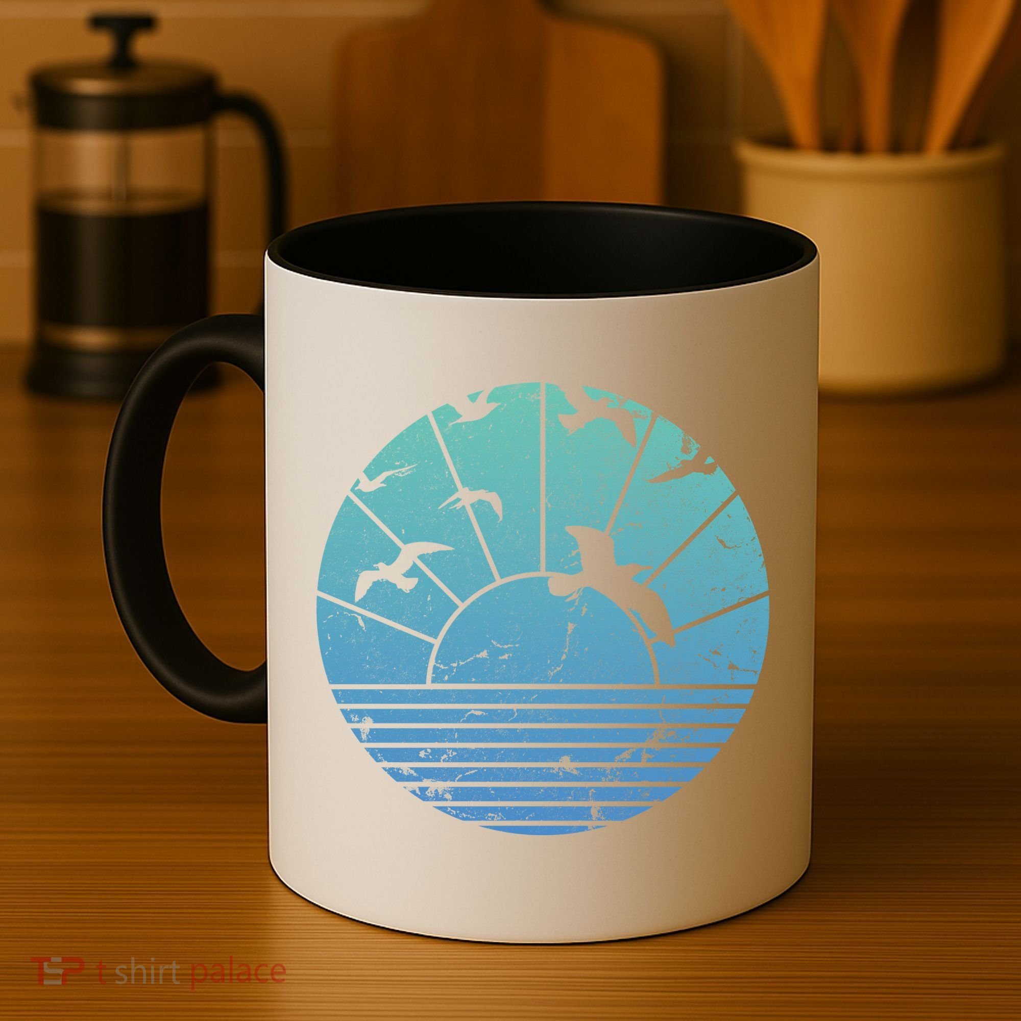 Beach Sunset Seagulls  Coffee Mug