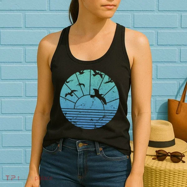Beach Sunset Seagulls  Women's Tank Top