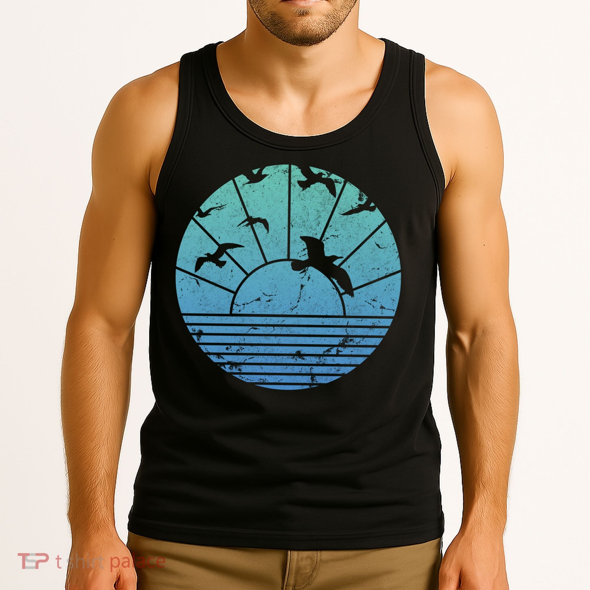 Beach Sunset Seagulls  Tank Top