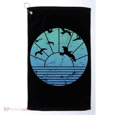 Beach Sunset Seagulls  Golf Towel