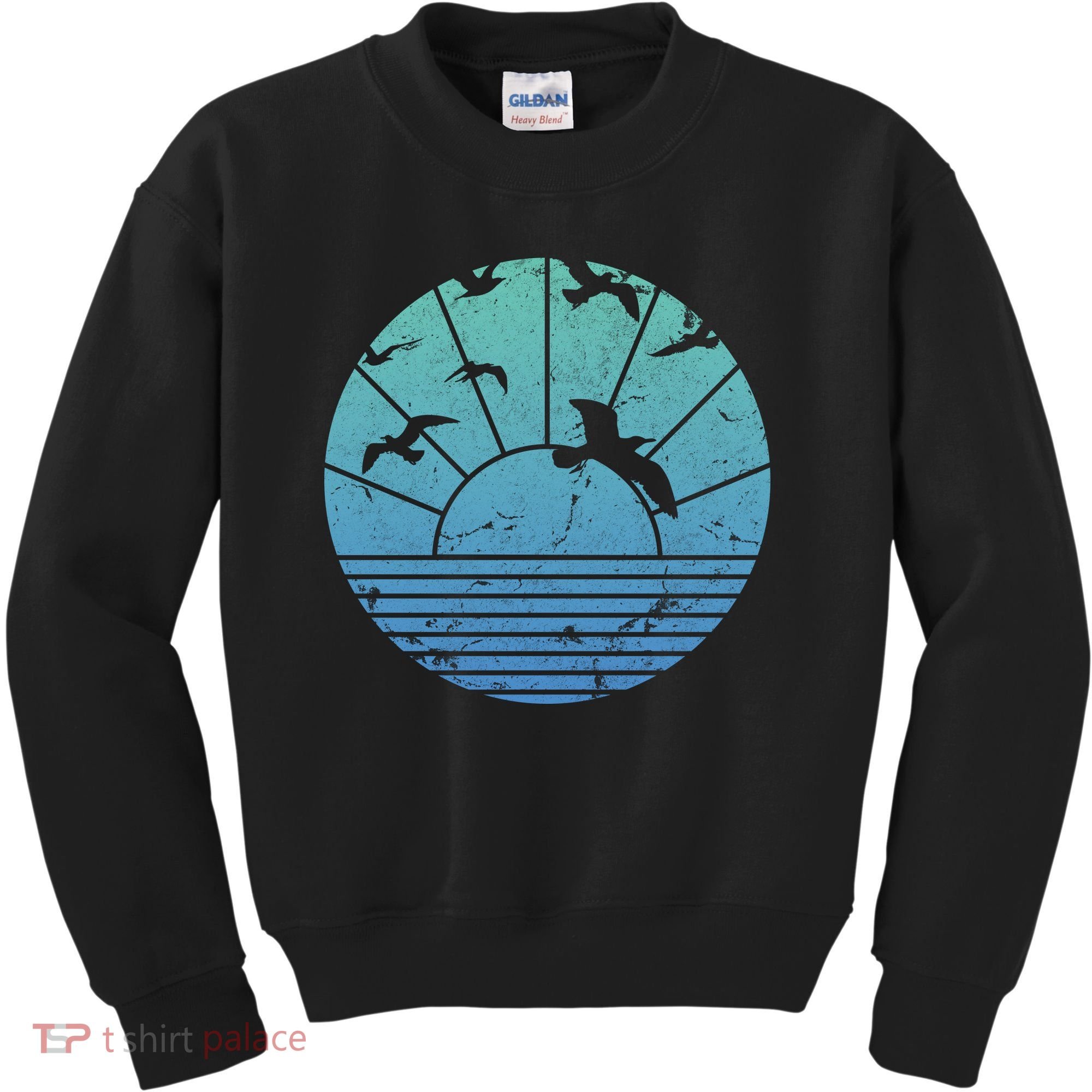 Beach Sunset Seagulls  Kids Sweatshirt
