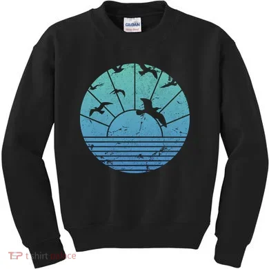 Beach Sunset Seagulls  Kids Sweatshirt