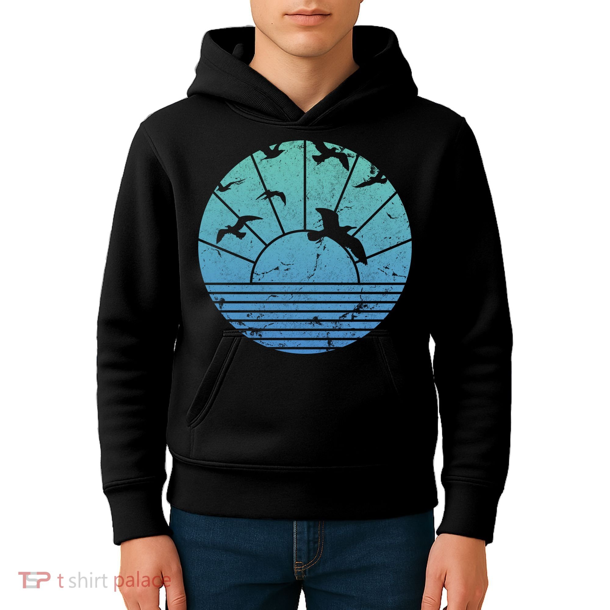 Beach Sunset Seagulls  Kids Hoodie